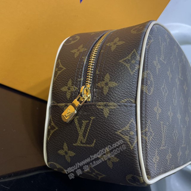 LV專櫃新款包包 路易威登特大號化妝包 M47527 LV老花化妝包雙拉鏈包  ydh4388
